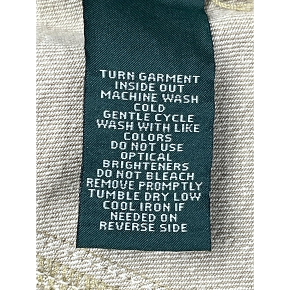 LRL Lauren Jeans Co. Womens Brown Stretch Denim‎ Leather Trim Jacket Sz 12 - Picture 12 of 12